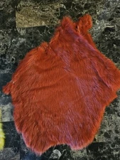 Genuine RABBIT SKIN FUR LEATHER PELT SOFT HIDE CRAFT GRADE RED