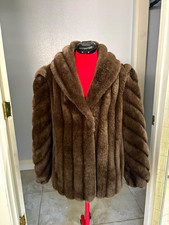 Outerlayers Women’s Brown Fur Coat Mid-Length Hook & Eye Lined Made in USA