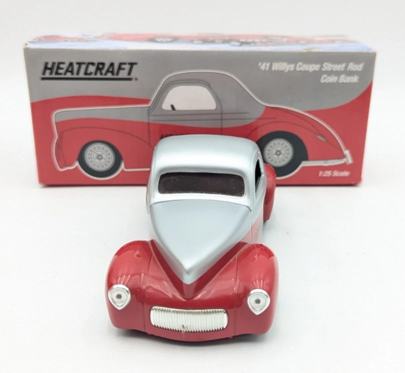 Heatcraft Speccast '41 Willys Coupe Street Rod Die Cast Coin Bank 1:25 1999 - Image 2 of 4