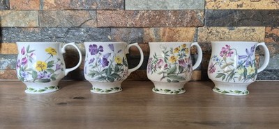 x4 Queen's Fine Bone China Royal Horticultural Society Coll.  The Garden Teetasse