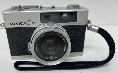 Konica C35 35mm Rangefinder Film Camera W/ Hexanon 2.8