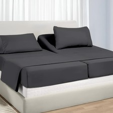 Adjustable Split King Sheet Set for Sleep Number Beds, Premium 100 Long Stapl...