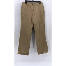 LANDS END Women s Tan Solid Fit 2 Straight-Leg Chino Pants SZ 6