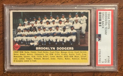 1956 Topps - Brooklyn Dodgers #166 Gray Back PSA 3 (Jackie Robinson)