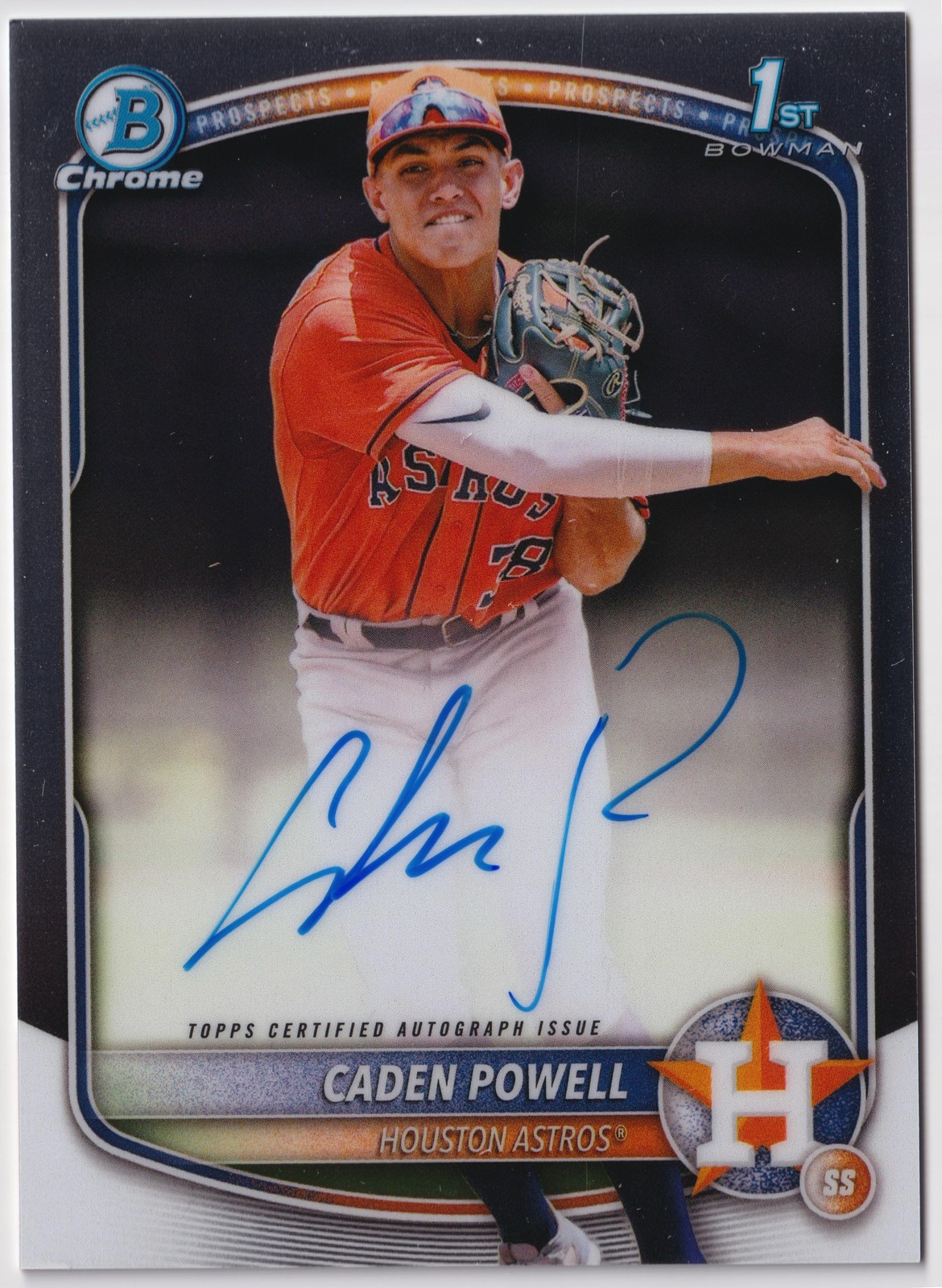 2025 Bowman Chrome #CPA-CPO Caden Powell Prospect Autographs Houston Astros