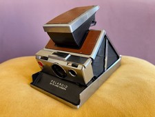vintage Polaroid SX-70 land camera sonar tan silver OneStep folding TESTED