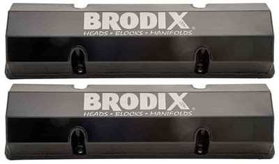 Brodix Sheet Metal Valve Covers Small Block Chevy - Black Finish with