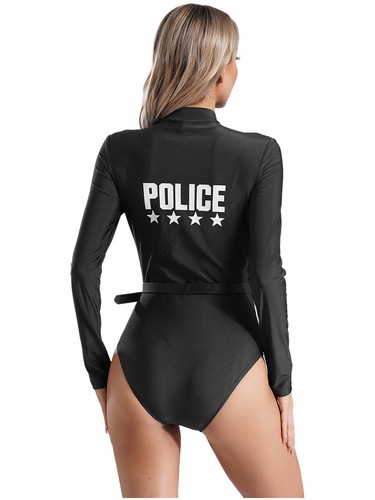 Women Uniform Slim Fit Police Costume Quick-dry Outfits Set Belt Masquerade - Picture 21 of 27