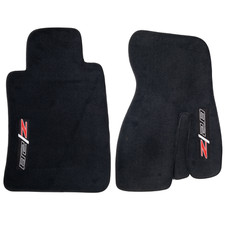 1993-2002 Camaro Z28 Logo Front Carpet Floor Mats Pair Left Right Ebony Black
