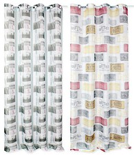 Sciarpa decorativa voile stampato con occhielli 140x245 Bronx design tenda trasparente