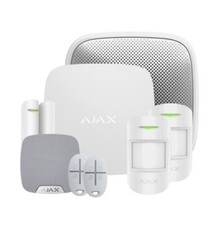 AJAX Wireless Smart House Alarm System (in white) with key fobs and Hub