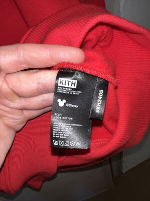 Kith X Disney Mickey Mouse Box Logo Hoodie Red Medium | eBay