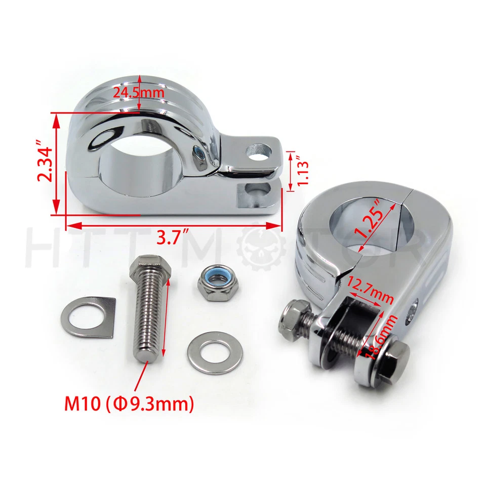 Kit de montaje de clavija de pie de carretera de 1,25" para barras de motor Harley Touring Road King nuevo Foto 4 de 4