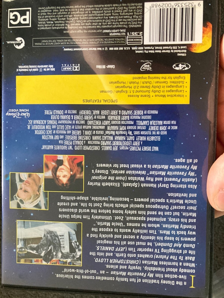 My Favourite Martian region 4 DVD (1999 Christopher Lloyd Disney