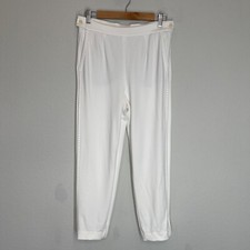 Escada Tsisa Dress Pants Women's 36 Off White High Rise Side Zip Pockets Stretch