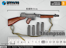 ZYTOYS ZY2030B 1/6 M1928A1 Thompson Submetralladora Tommy Gun Modelo para Figura de 12"