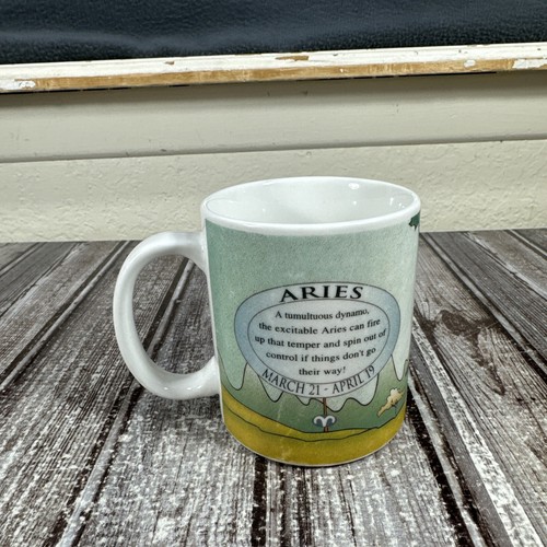 Vintage 1994 Looney Tunes Coffee Mug Aries Horoscope Sun Signs Tasmanian Devil - Picture 3 of 6