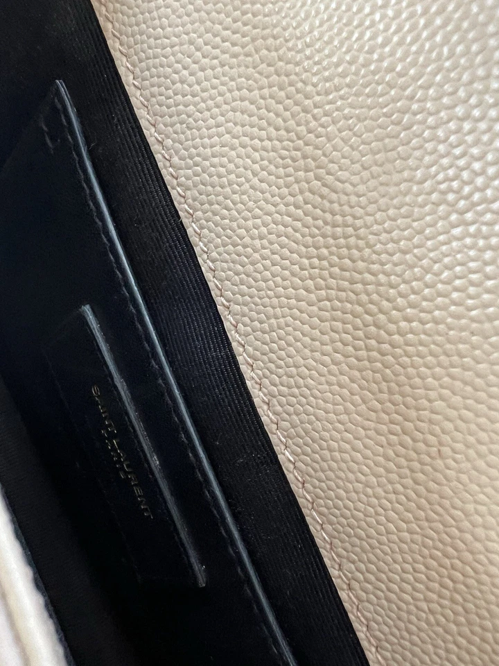 Saint Laurent YSL Beige Leather Clutch Bag - Image 3 of 4