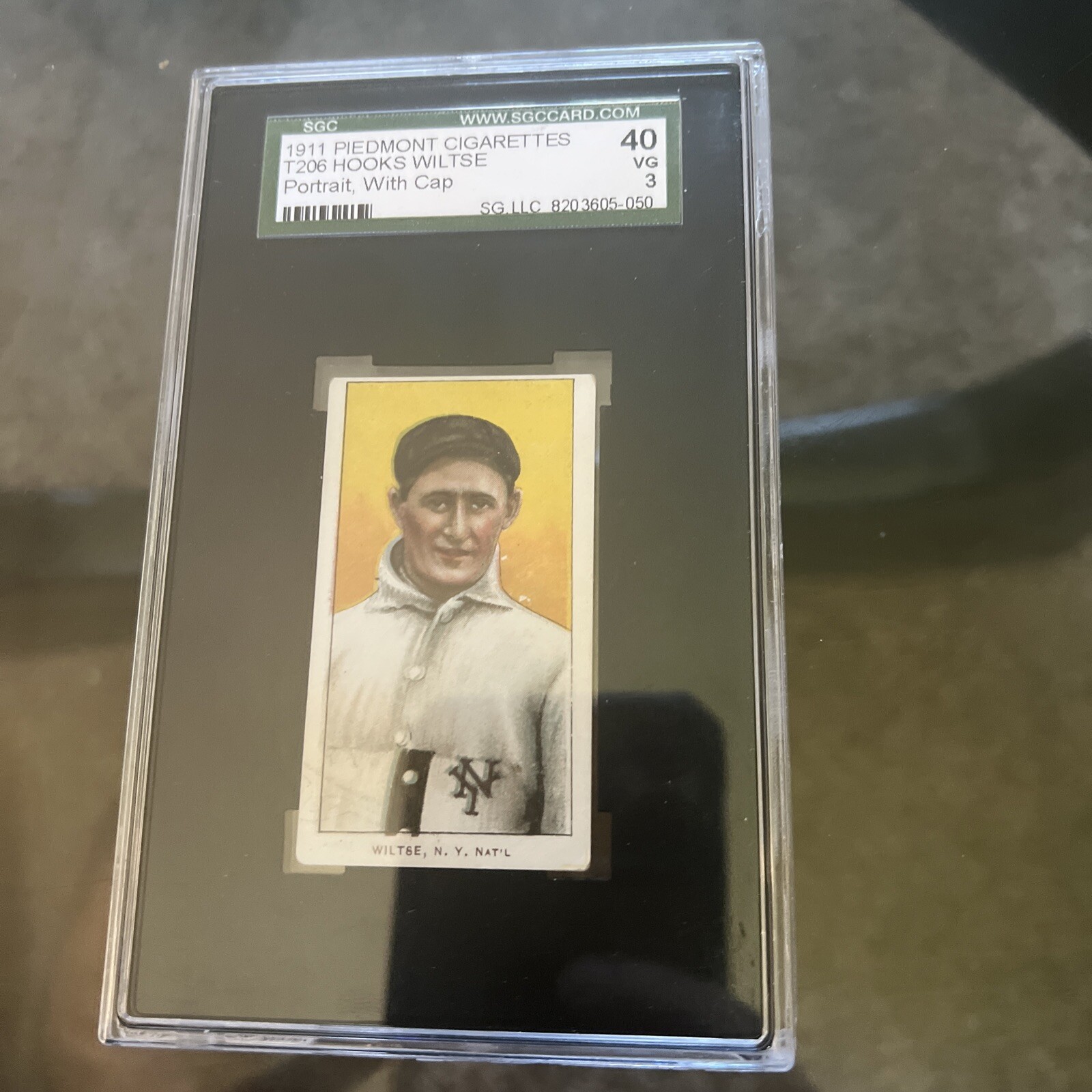 1911 T206 Piedmont 350/460 factory Hooks Wiltse Portrait with Cap SGC 3