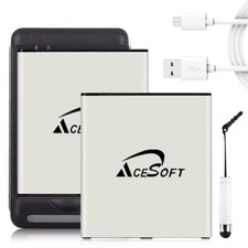 High Power 2x 3700mAh Battery Charger Cable Stylus for Samsung Galaxy On5 G550T1