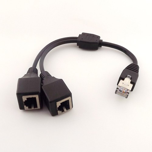 1pc RJ45 Male to 2x Female Splitter Ethernet LAN Network Adapter Extension Cable - 第 3/7 張圖片