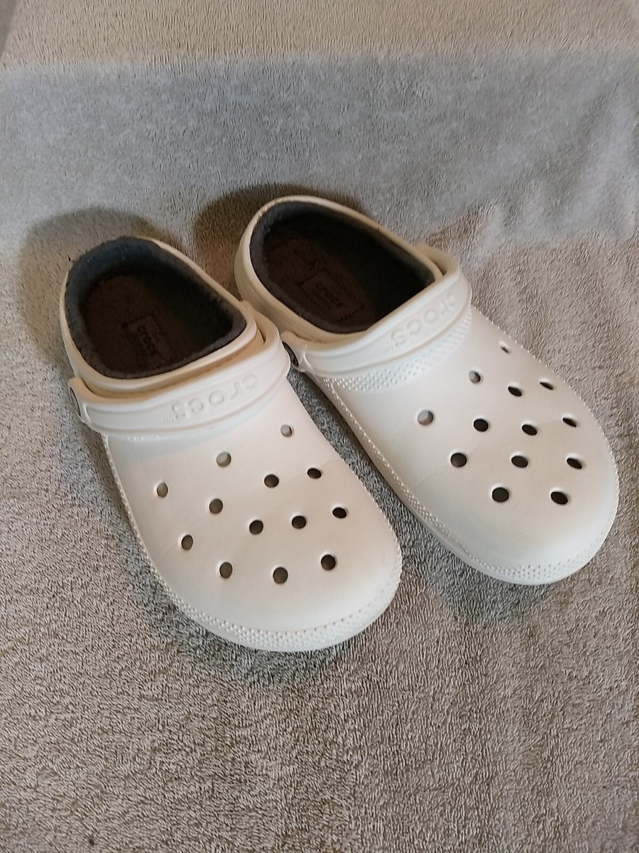 Crocs Unisex White Lined Crocs Size Baya Lined Clog White Fur