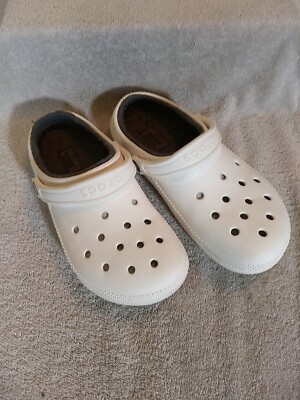 white baby lined crocs