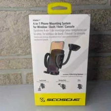 Scosche StuckUp Phone Mount – 4-in-1 Car Holder Vent/Dash/Window/Console IHW10