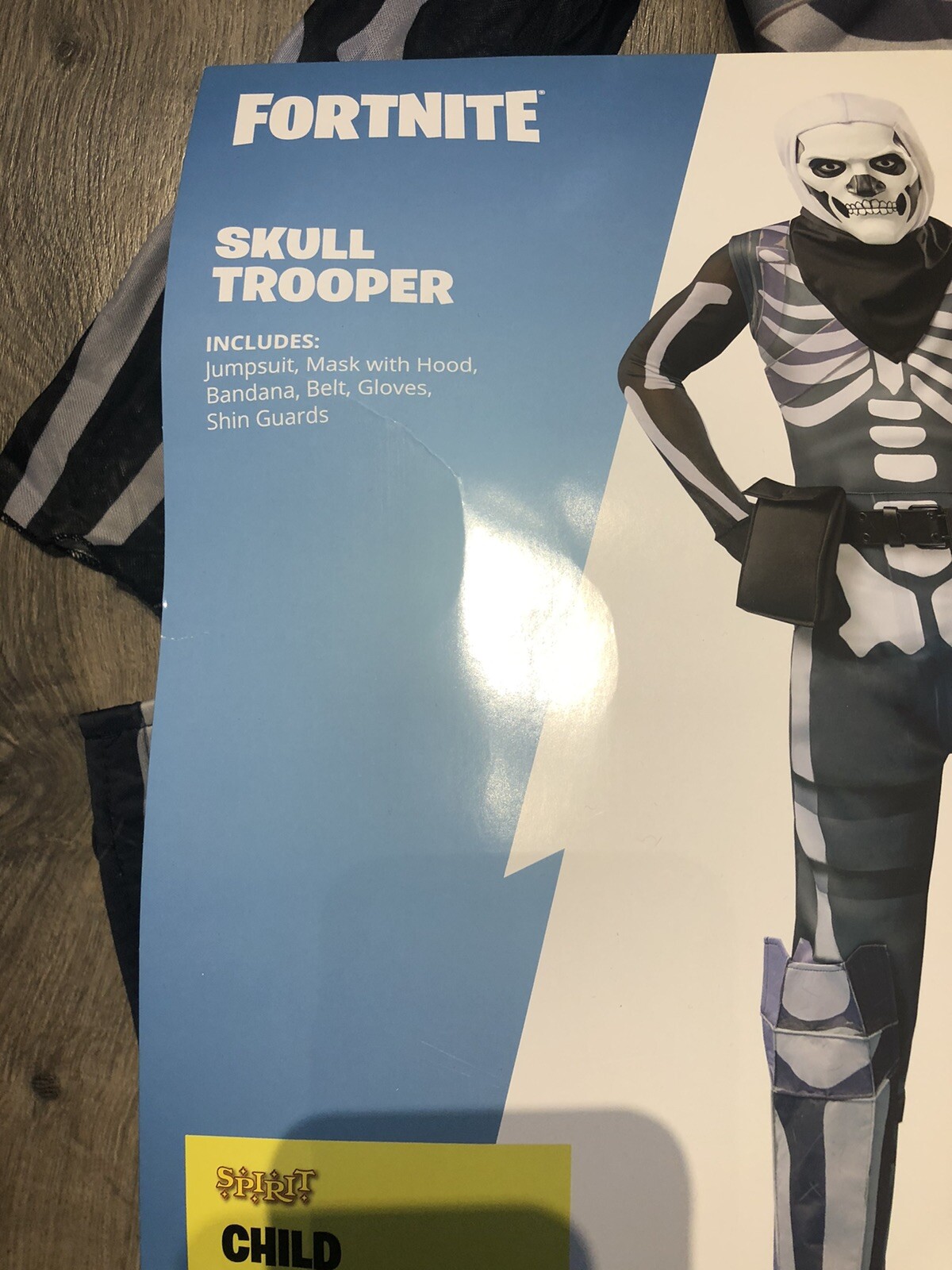 FORTNITE Green Glow Skull Trooper CHILD Halloween Cos… Gem