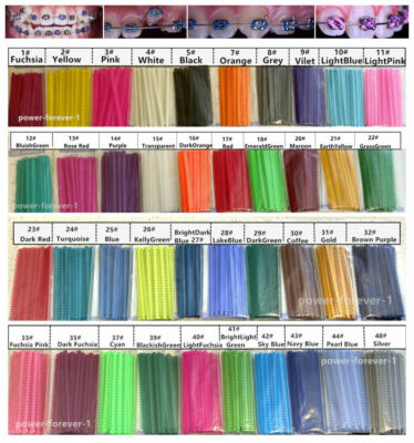 #ad Dental Ligature Ties Light Force Ortho Rubber Elastic Band 1000Ring Bag 48colors $235.00