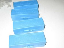 FOUR EMPTY DELTRONICS BLUE PLASTIC BOXES - GREAT FOR PARTS STORAGE- EXC- S31U