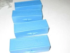 FOUR EMPTY DELTRONICS BLUE PLASTIC BOXES - GREAT FOR PARTS STORAGE- EXC- S31U