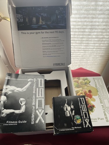 P90X Extreme Home Fitness 12 DVD Set W/ Fitness Guide & Nutrition Plan Books -