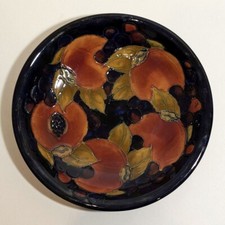 Moorcroft Pomegranate Shallow Bowl, Blue Ground