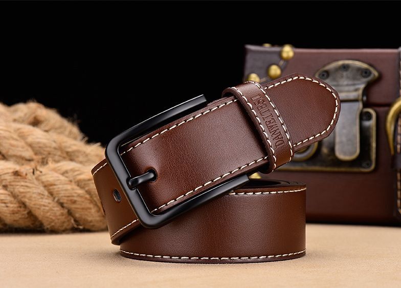 Luxury Pin Buckle Belts - Cowskin Leather Strap Belt Men Fashion Belts 1pc  Set