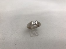 Sterling Silver .925  5mm Square Princess Cut Cz  Engagement Ring Size 7 1/2