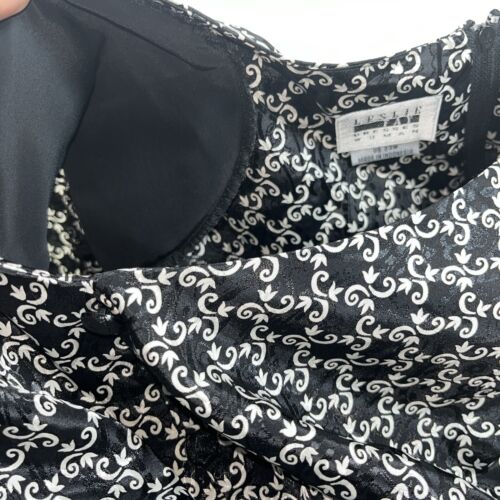 Vintage Leslie Fay Women's 24W Floral Tunic Zip Maxi Black White 1970s Preppy - Picture 21 of 24