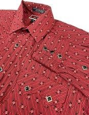 Brooks Dunn Panhandle Slim Sawtooth Diamond Black Pearl Snap Floral Shirt Sz M