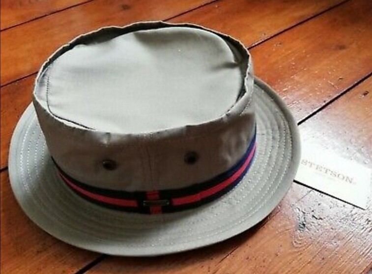 GENUINE US STETSON FAIRWAY PORK PIE HAT BOB MORTIMER GONE FISHING