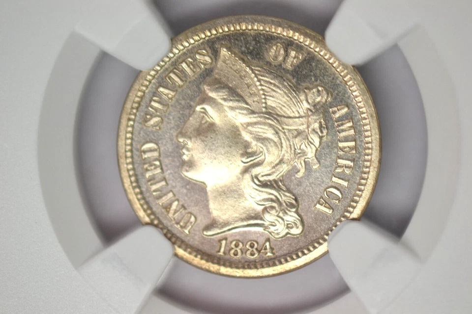 1884 Three Cent Nickel- NGC PF-65 Cameo. Superb Rare Date. - Image 4 of 4