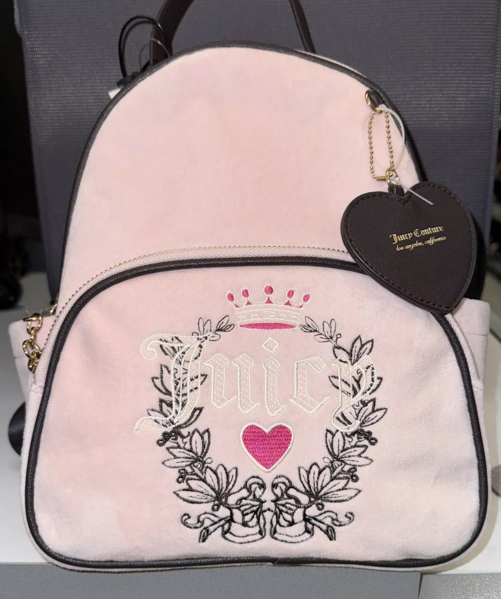 JUICY COUTURE Pink POWDER Blush HERITAGE Embroidered VELOUR  display picture 3