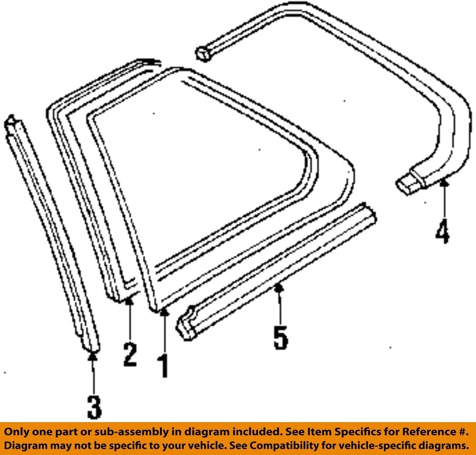 Quarto de vidro traseiro direito passageiro Honda Prelude SI 1988 OEM - Imagem 3 de 4