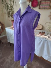 Vintage Victoria Secret Purple Sleeveless Night Shirt Gown Sleep Sm Gold Label
