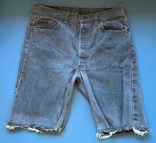 Vtg Levi s 501 Cutoff Shorts Jorts Faded Black Made in USA Button Fly 31 waist