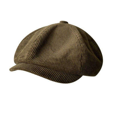 Herren Damen Kord Baskenmütze Zeitungsjunge 8 Platten Cap Cabbie Paperboy Maler