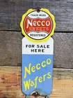 NECCO WAFERS VINTAGE PORCELAIN SIGN CONFECTIONERY SWEET SHOPPE FOOD GAS & OIL