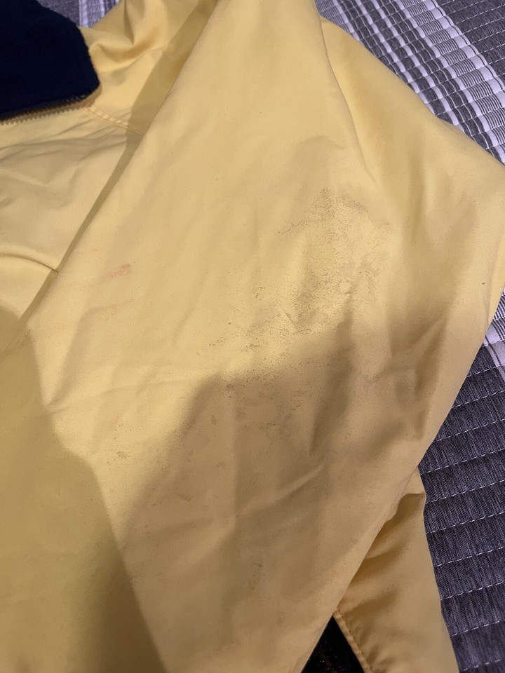 Vintage Woolrich Made In USA Yellow Nylon Fleece 90s Bomber Jacket Men