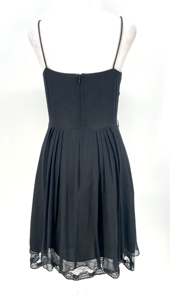 Anna Sui women's 2 Black 100% Silk Corset LBD dress whimsigoth Grunge Goth Cami - Image 3 of 4