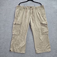 VINTAGE Polo Jeans Co. Ralph Lauren Women Pants 14 Khaki Cargo Ripstop Y2K