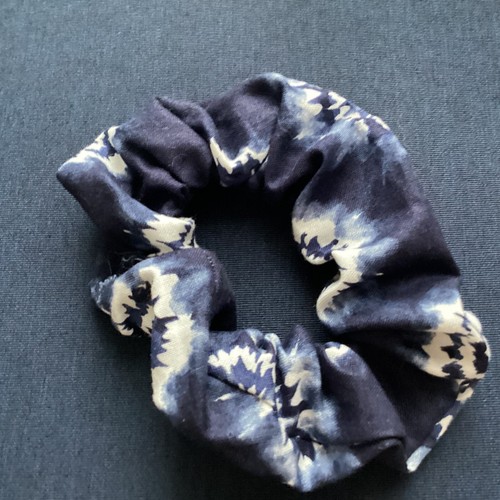 Beautiful Handmade Cotton Scrunchies Hair Accessories Dark Blue Tie Dye